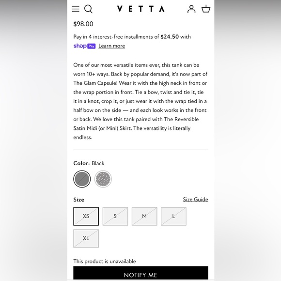 💜RARE💜 VETTA CONVERTIBLE SATIN WRAP TANK PLUM PURPLE SIZE SMALL - Picture 3 of 7